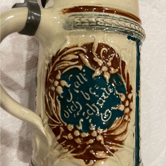 German ceramic beer stein w/ pewter lid. Made in Germany numbered #213 #440 - Picture 4 of 16